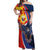 Filipino American History Month Off Shoulder Maxi Dress USA Eagle and Philippines Sun Symbol with National Flag - Wonder Print Shop