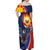 Filipino American History Month Off Shoulder Maxi Dress USA Eagle and Philippines Sun Symbol with National Flag - Wonder Print Shop