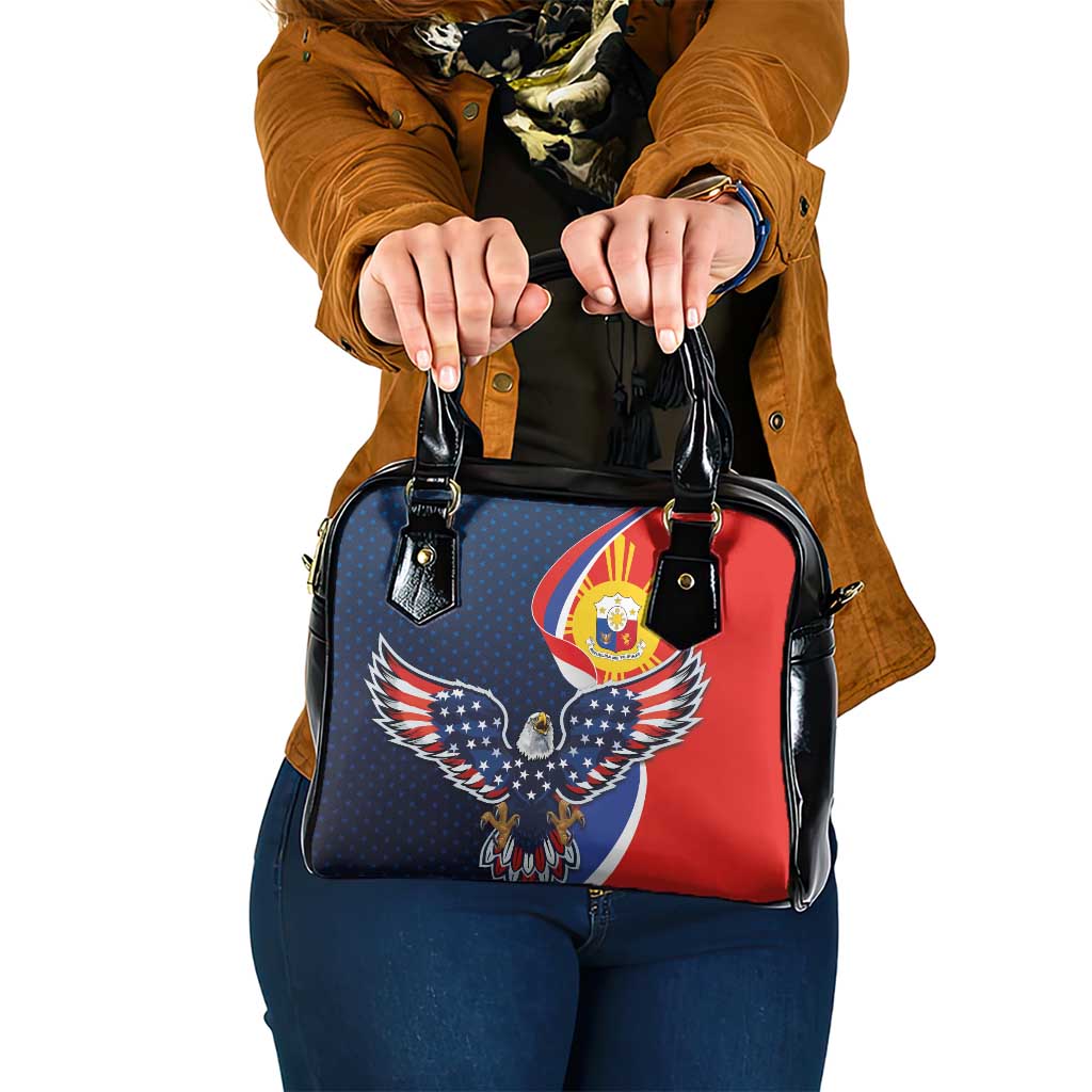 Filipino American History Month Shoulder Handbag USA Eagle and Philippines Sun Symbol with National Flag