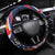 Filipino American History Month Steering Wheel Cover USA Eagle and Philippines Sun Symbol with National Flag