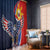 Filipino American History Month Window Curtain USA Eagle and Philippines Sun Symbol with National Flag