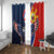 Filipino American History Month Window Curtain USA Eagle and Philippines Sun Symbol with National Flag