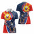 Filipino American History Month Women Polo Shirt USA Eagle and Philippines Sun Symbol with National Flag