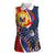 Filipino American History Month Women Sleeveless Polo Shirt USA Eagle and Philippines Sun Symbol with National Flag