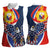 Filipino American History Month Women Sleeveless Polo Shirt USA Eagle and Philippines Sun Symbol with National Flag