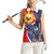 Filipino American History Month Women Sleeveless Polo Shirt USA Eagle and Philippines Sun Symbol with National Flag