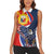 Filipino American History Month Women Sleeveless Polo Shirt USA Eagle and Philippines Sun Symbol with National Flag