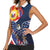 Filipino American History Month Women Sleeveless Polo Shirt USA Eagle and Philippines Sun Symbol with National Flag