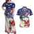 Filipino American History Month Couples Matching Off Shoulder Maxi Dress and Hawaiian Shirt USA Eagle and Philippines Coat of Arms Symbol with National Flag - Wonder Print Shop