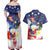 Filipino American History Month Couples Matching Off Shoulder Maxi Dress and Hawaiian Shirt USA Eagle and Philippines Coat of Arms Symbol with National Flag - Wonder Print Shop