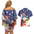 Filipino American History Month Couples Matching Off Shoulder Short Dress and Hawaiian Shirt USA Eagle and Philippines Coat of Arms Symbol with National Flag - Wonder Print Shop