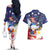 Filipino American History Month Couples Matching Off The Shoulder Long Sleeve Dress and Hawaiian Shirt USA Eagle and Philippines Coat of Arms Symbol with National Flag - Wonder Print Shop