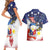 Filipino American History Month Couples Matching Short Sleeve Bodycon Dress and Hawaiian Shirt USA Eagle and Philippines Coat of Arms Symbol with National Flag - Wonder Print Shop