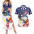 Filipino American History Month Couples Matching Summer Maxi Dress and Hawaiian Shirt USA Eagle and Philippines Coat of Arms Symbol with National Flag - Wonder Print Shop