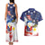 Filipino American History Month Couples Matching Tank Maxi Dress and Hawaiian Shirt USA Eagle and Philippines Coat of Arms Symbol with National Flag - Wonder Print Shop