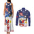 Filipino American History Month Couples Matching Tank Maxi Dress and Long Sleeve Button Shirt USA Eagle and Philippines Coat of Arms Symbol with National Flag - Wonder Print Shop