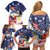 Filipino American History Month Family Matching Off Shoulder Short Dress and Hawaiian Shirt USA Eagle and Philippines Coat of Arms Symbol with National Flag - Wonder Print Shop