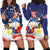 Filipino American History Month Hoodie Dress USA Eagle and Philippines Coat of Arms Symbol with National Flag - Wonder Print Shop