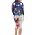 Filipino American History Month Long Sleeve Bodycon Dress USA Eagle and Philippines Coat of Arms Symbol with National Flag - Wonder Print Shop