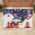 Filipino American History Month Rubber Doormat USA Eagle and Philippines Coat of Arms Symbol with National Flag