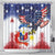 Filipino American History Month Shower Curtain USA Eagle and Philippines Coat of Arms Symbol with National Flag