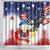 Filipino American History Month Shower Curtain USA Eagle and Philippines Coat of Arms Symbol with National Flag