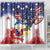 Filipino American History Month Shower Curtain USA Eagle and Philippines Coat of Arms Symbol with National Flag