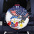 Filipino American History Month Spare Tire Cover USA Eagle and Philippines Coat of Arms Symbol with National Flag