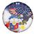 Filipino American History Month Spare Tire Cover USA Eagle and Philippines Coat of Arms Symbol with National Flag