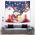 Filipino American History Month Tapestry USA Eagle and Philippines Coat of Arms Symbol with National Flag