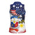 Filipino American History Month Women Sleeveless Polo Shirt USA Eagle and Philippines Coat of Arms Symbol with National Flag