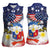 Filipino American History Month Women Sleeveless Polo Shirt USA Eagle and Philippines Coat of Arms Symbol with National Flag