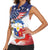 Filipino American History Month Women Sleeveless Polo Shirt USA Eagle and Philippines Coat of Arms Symbol with National Flag