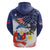 Filipino American History Month Zip Hoodie USA Eagle and Philippines Coat of Arms Symbol with National Flag