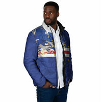 Custom Cape Verde National Football Padded Jacket Glory Blue Sharks - Wonder Print Shop