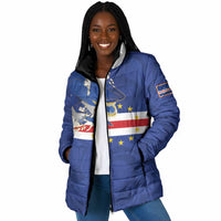 Custom Cape Verde National Football Padded Jacket Glory Blue Sharks - Wonder Print Shop