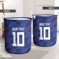 Custom Croatia National Football Laundry Basket The Checkered Blue Version - Wonder Print Shop