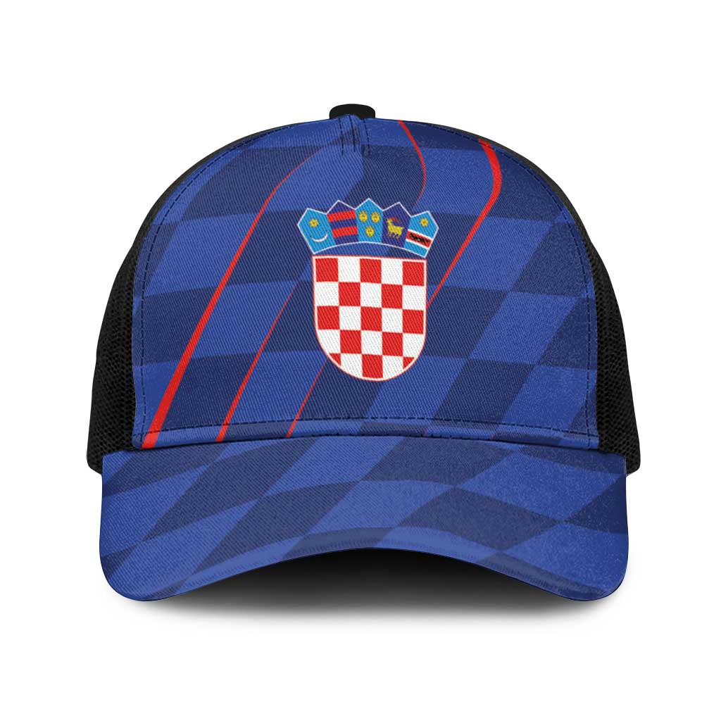 Croatia National Football Baseball Net Cap The Checkered Blue Version - Wonder Print Shop