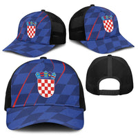 Croatia National Football Baseball Net Cap The Checkered Blue Version - Wonder Print Shop