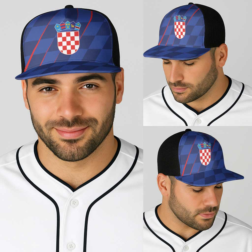 Croatia National Football Baseball Net Cap The Checkered Blue Version - Wonder Print Shop