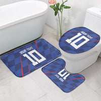 Custom Croatia National Football Bathroom Set The Checkered Blue Version - Wonder Print Shop