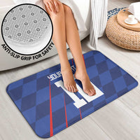 Custom Croatia National Football Bathroom Set The Checkered Blue Version - Wonder Print Shop