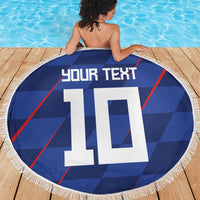 Custom Croatia National Football Beach Blanket The Checkered Blue Version - Wonder Print Shop