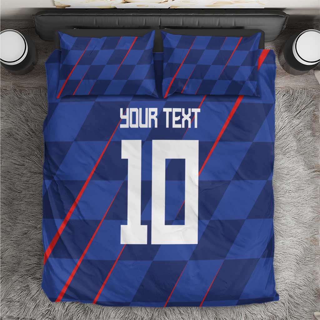 Custom Croatia National Football Bedding Set The Checkered Blue Version - Wonder Print Shop