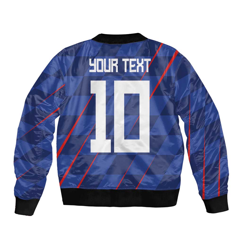 Custom Croatia National Football Bomber Jacket The Checkered Blue Version - Wonder Print Shop