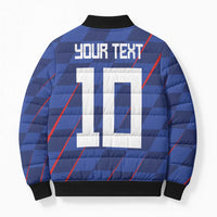 Custom Croatia National Football Bomber Puffer Jacket The Checkered Blue Version - Wonder Print Shop