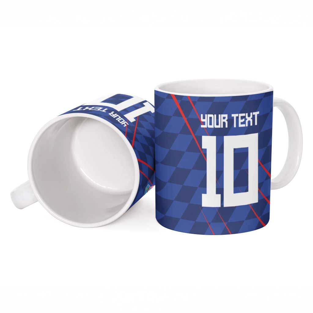 Custom Croatia National Football Ceramic Mug The Checkered Blue Version - Wonder Print Shop