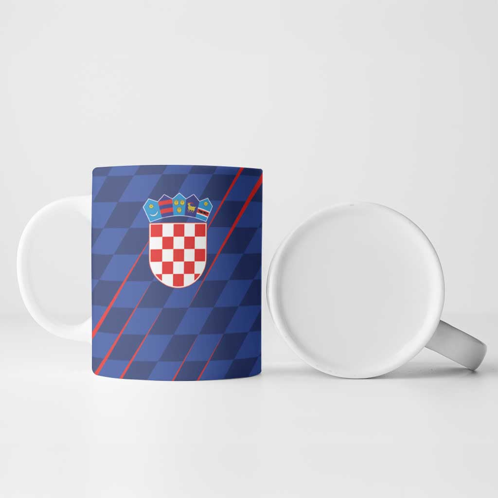 Custom Croatia National Football Ceramic Mug The Checkered Blue Version - Wonder Print Shop