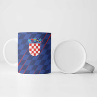 Custom Croatia National Football Ceramic Mug The Checkered Blue Version - Wonder Print Shop