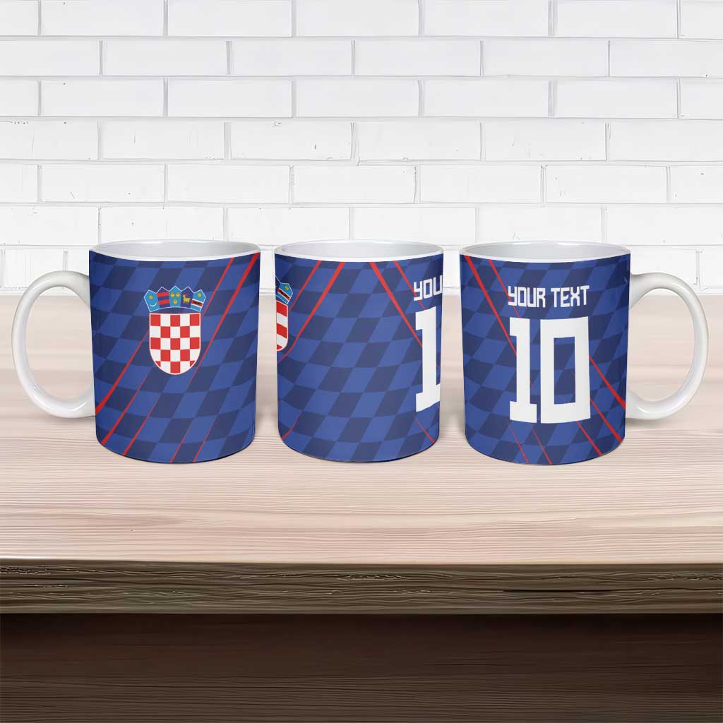 Custom Croatia National Football Ceramic Mug The Checkered Blue Version - Wonder Print Shop